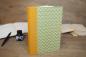 Preview: Notebook A5 green "Poldi", mustard linen back, unlined, diary